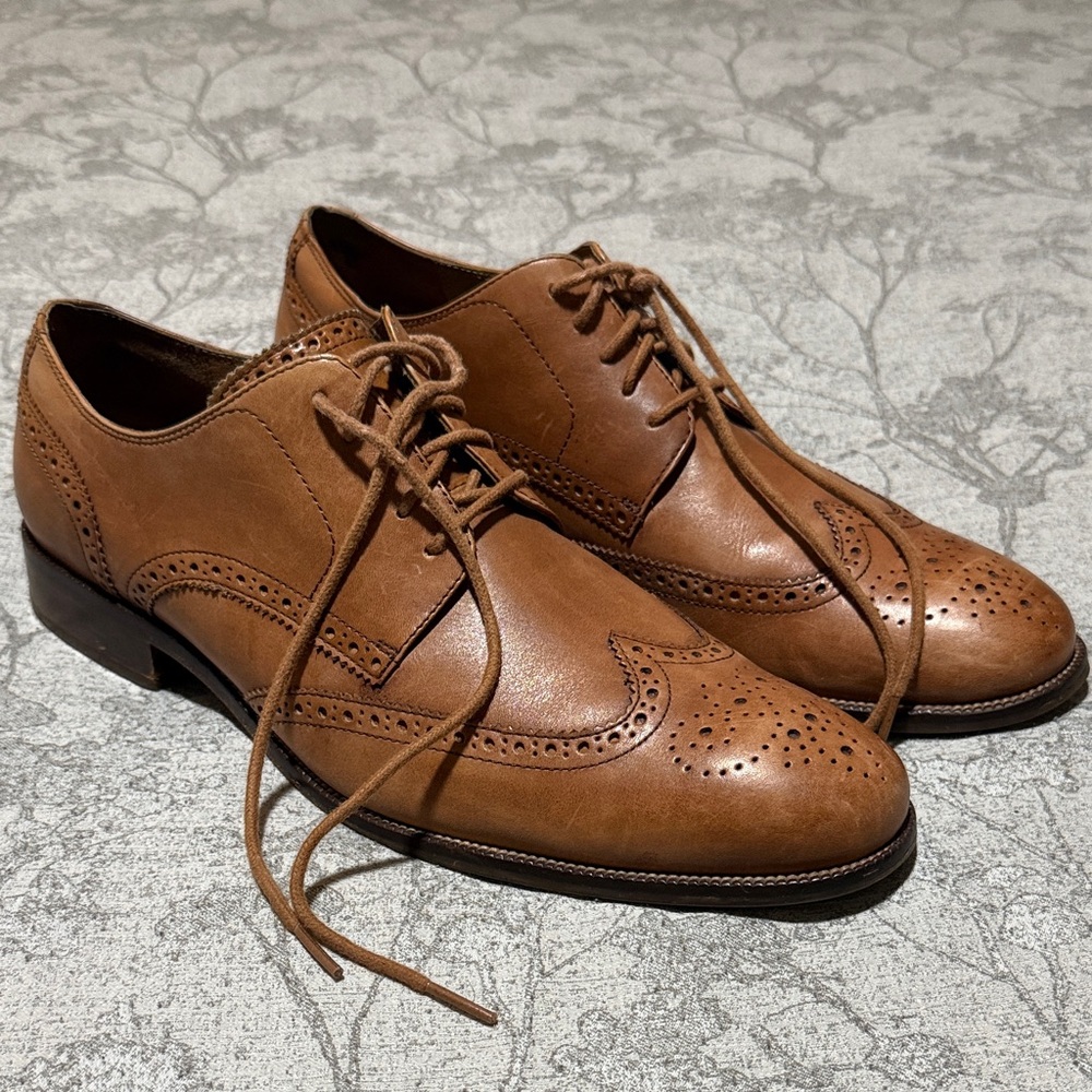 Cole Haan Tan Leather Wingtip Oxfords